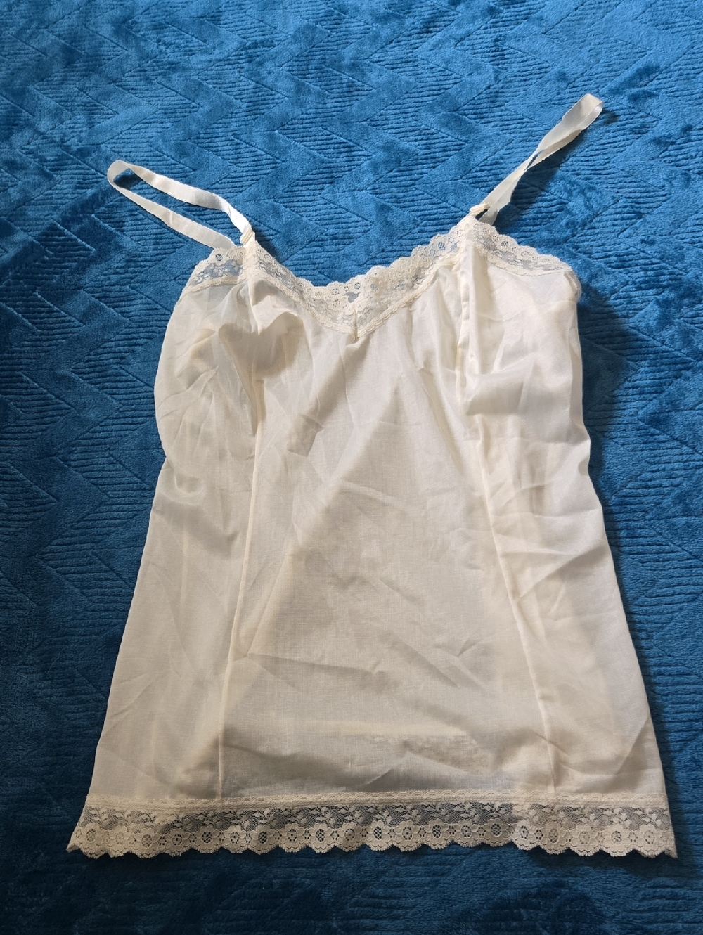 4/$20 White Lace Trim Slip Camisole